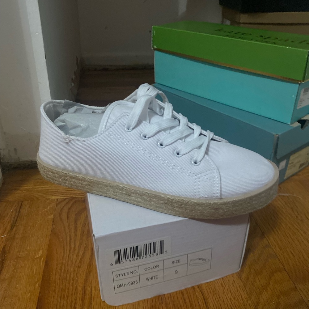White platform sneakers